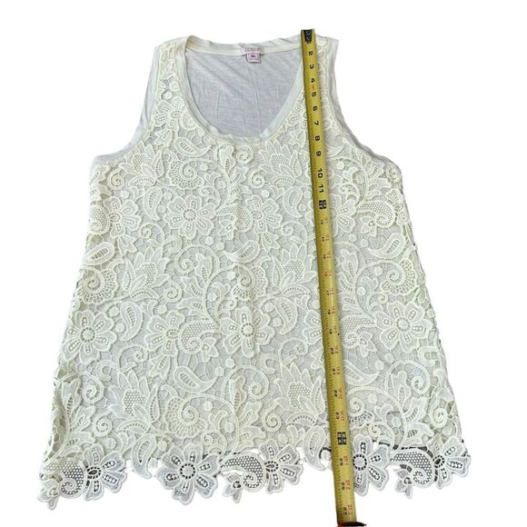 J Crew‎ Women’s S Embroidered Lace Overlay Sleeveless Blouse Feminine Fairycore - Picture 6 of 8